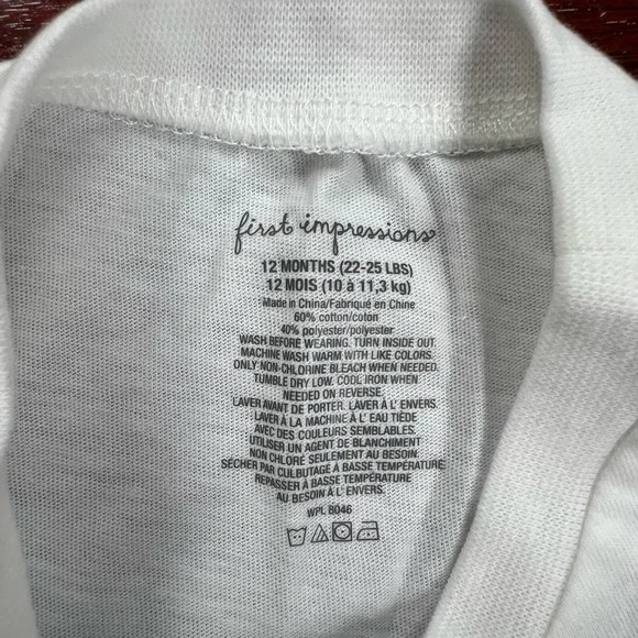 First Impressions Baby Just Awesome T-Shirt and Gray Pants Set Sz 12 months - Picture 4 of 7